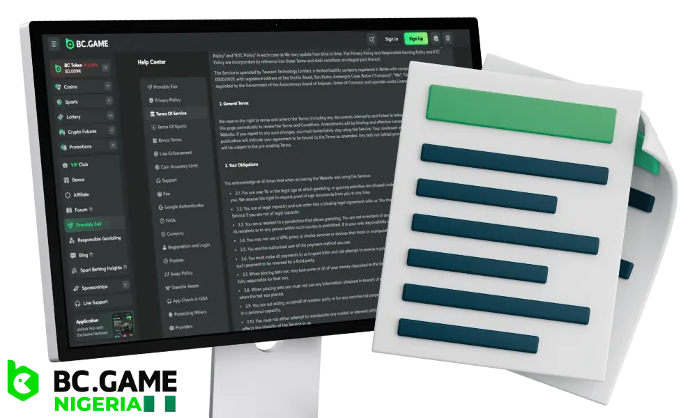 Before you start playing, please read the BC Game terms and conditions